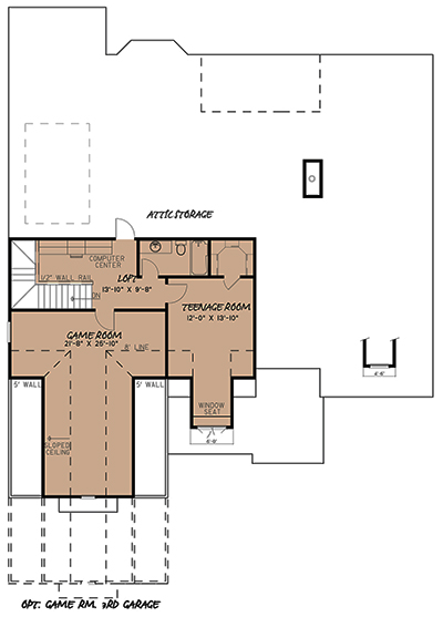 Floor Plan Second Story of Craftsman Plan #193-1062