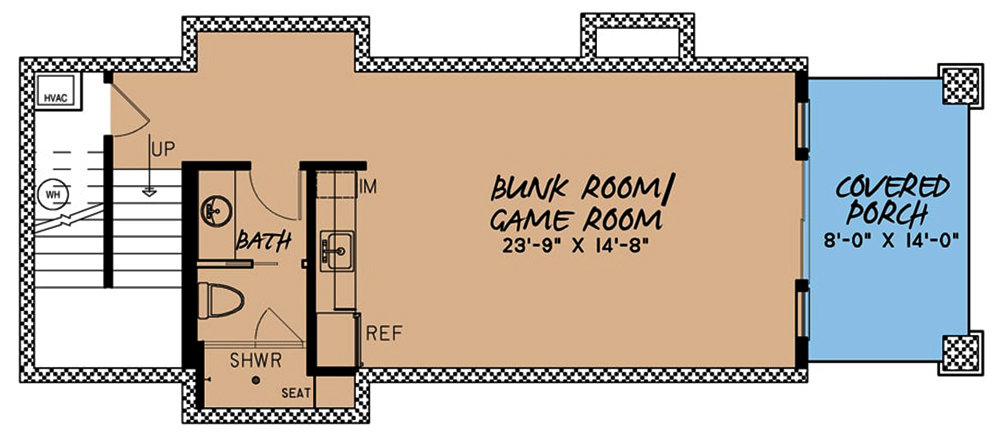 Floor Plan Basement of Arts and Crafts Plan #193-1064