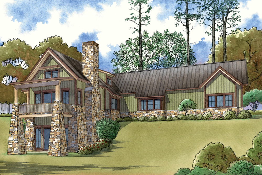 Home Plan Rear Elevation of this 3-Bedroom,2310 Sq Ft Plan -193-1064