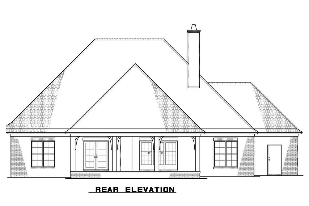 Home Plan Rear Elevation of this 3-Bedroom,2381 Sq Ft Plan -193-1066