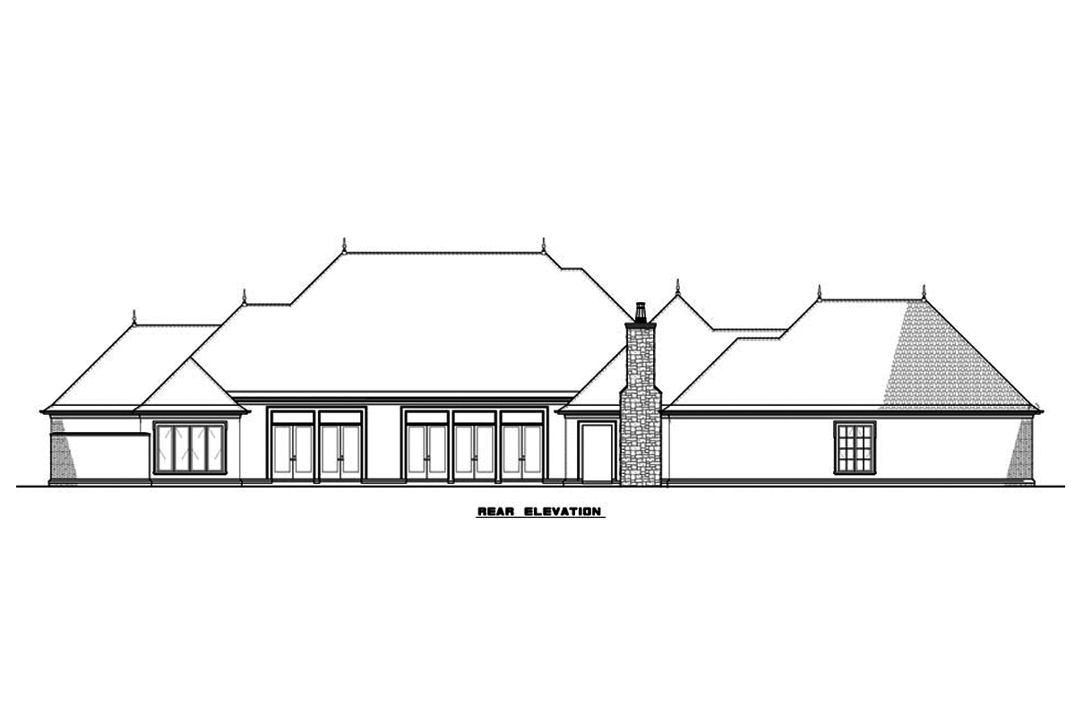 Home Plan Rear Elevation of this 5-Bedroom,5695 Sq Ft Plan -193-1067