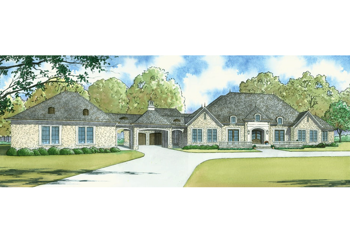 Home Plan Front Elevation of this 5-Bedroom,5695 Sq Ft Plan -193-1067
