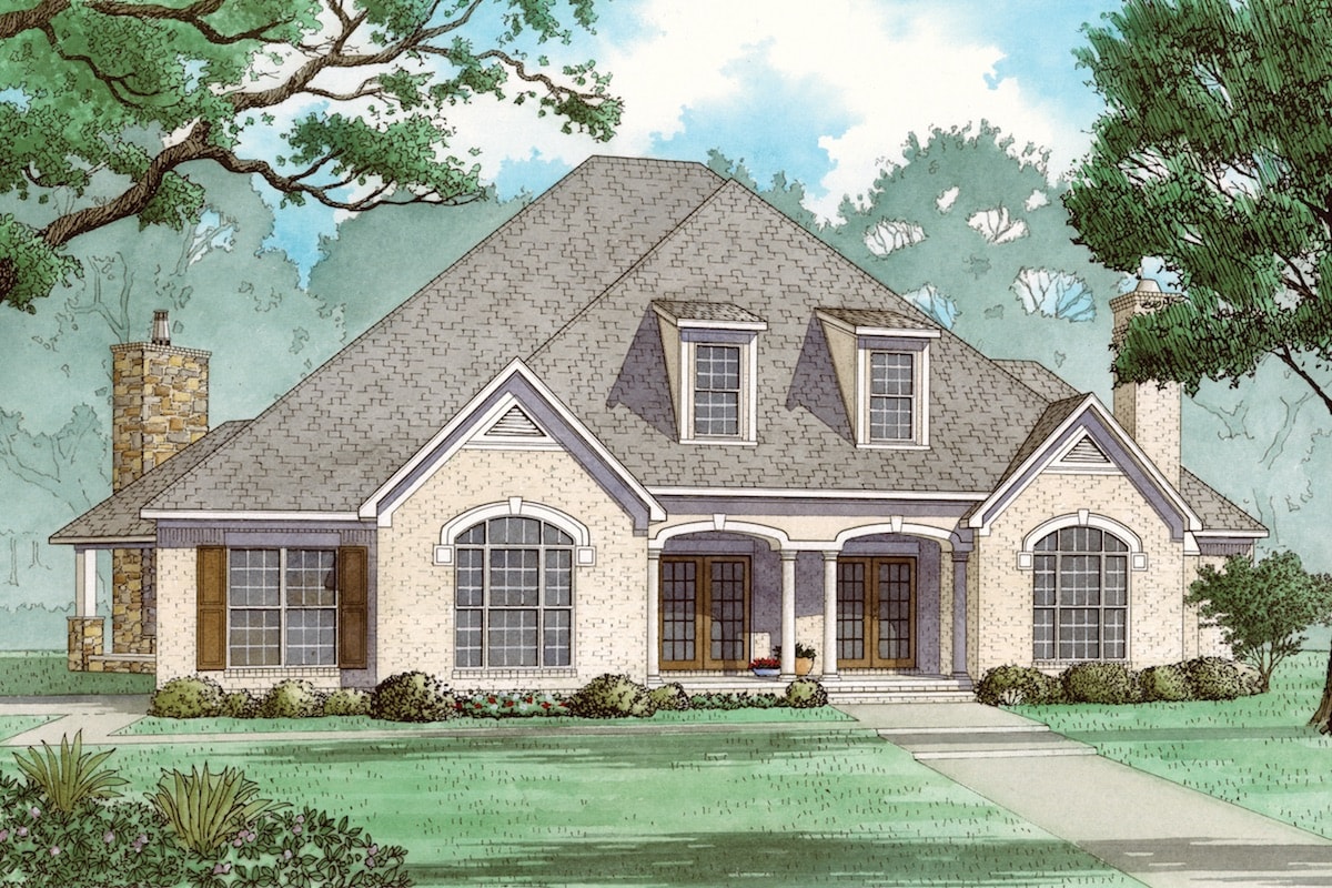 French home plan (ThePlanCollection: House Plan #193-1068)