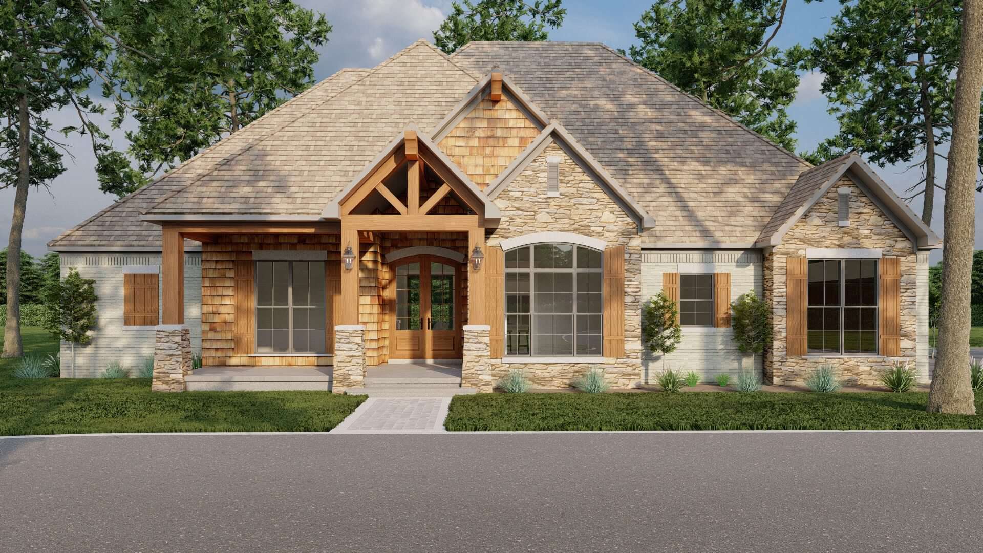 Bungalow home (ThePlanCollection: Plan #193-1069)