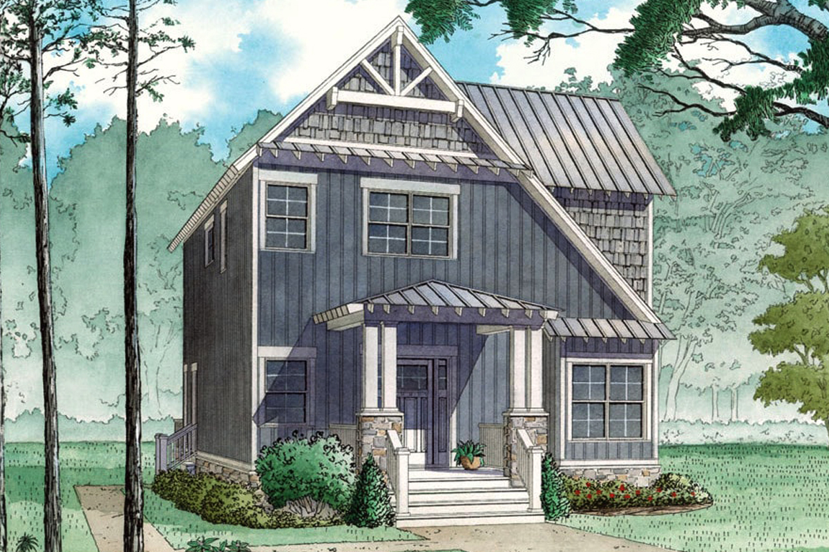 Arts and Crafts home (ThePlanCollection: Plan #193-1070)