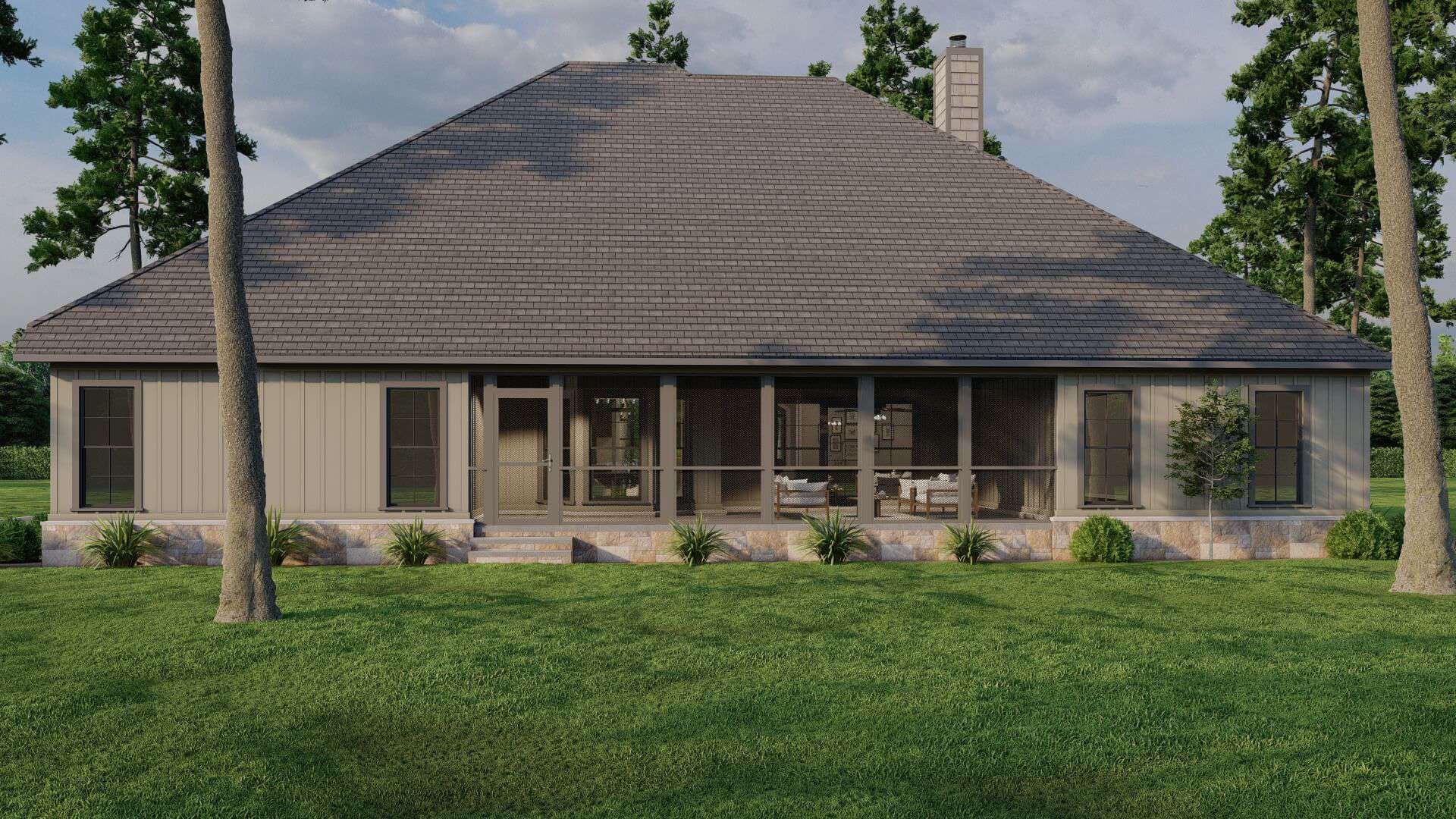 Rear View of this 4-Bedroom,2646 Sq Ft Plan -193-1071
