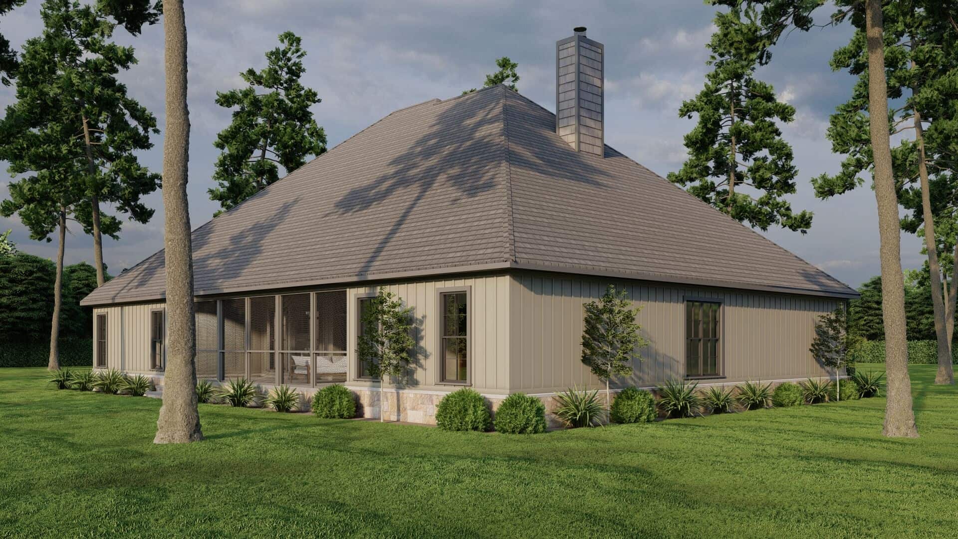 Rear View of this 4-Bedroom,2646 Sq Ft Plan -193-1071
