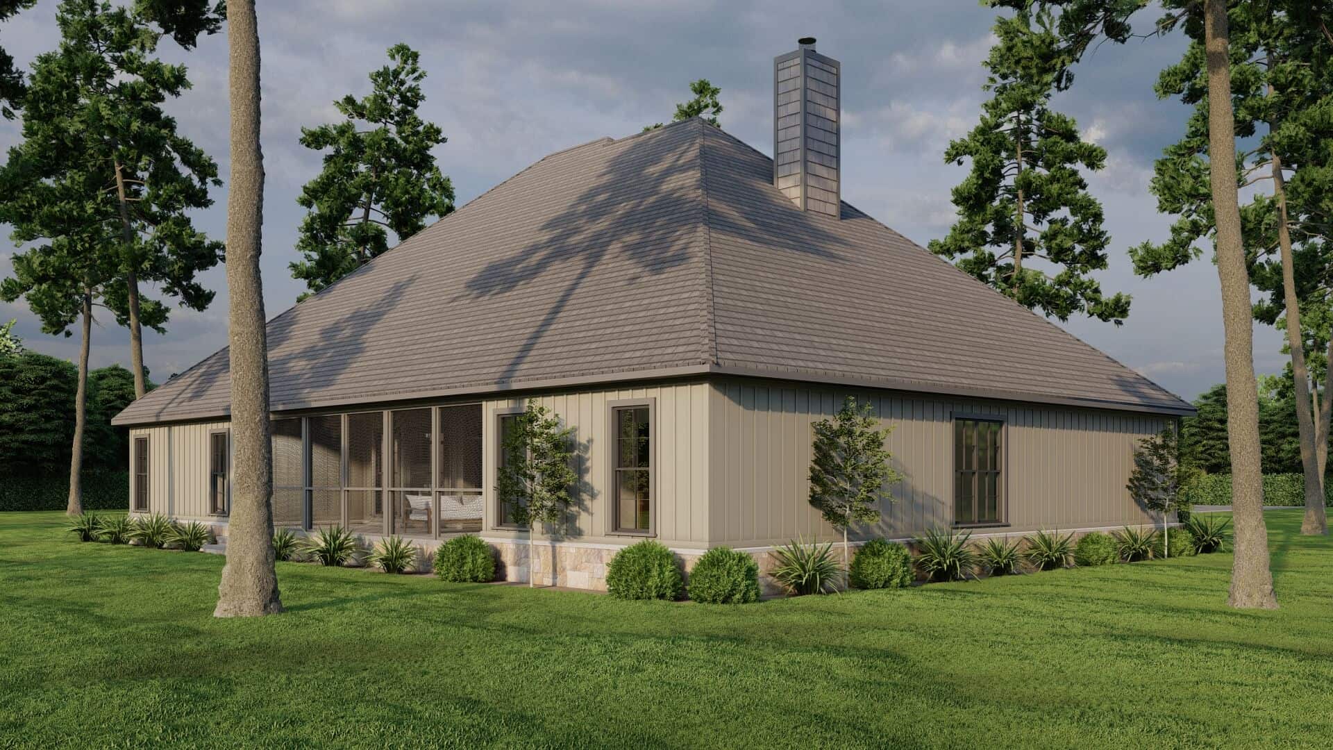 Rear View of this 4-Bedroom,2646 Sq Ft Plan -193-1071