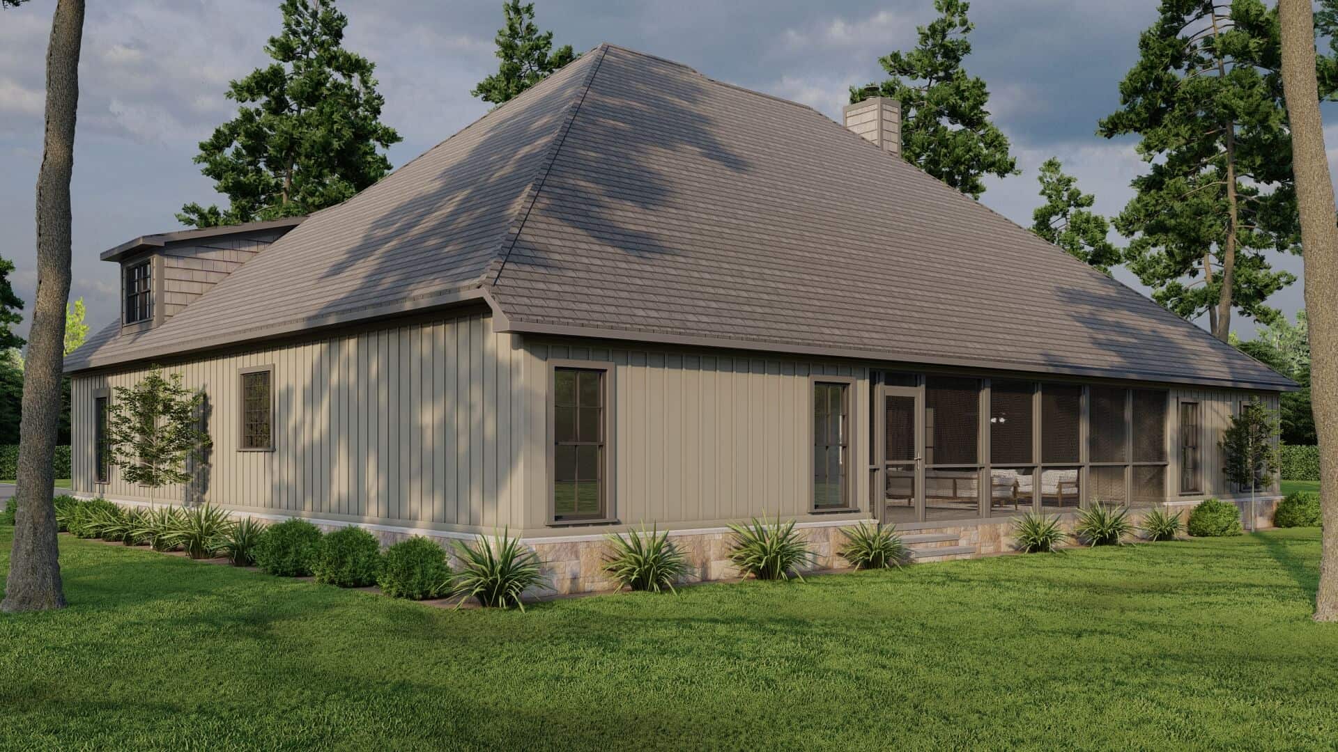 Rear View of this 4-Bedroom,2646 Sq Ft Plan -193-1071