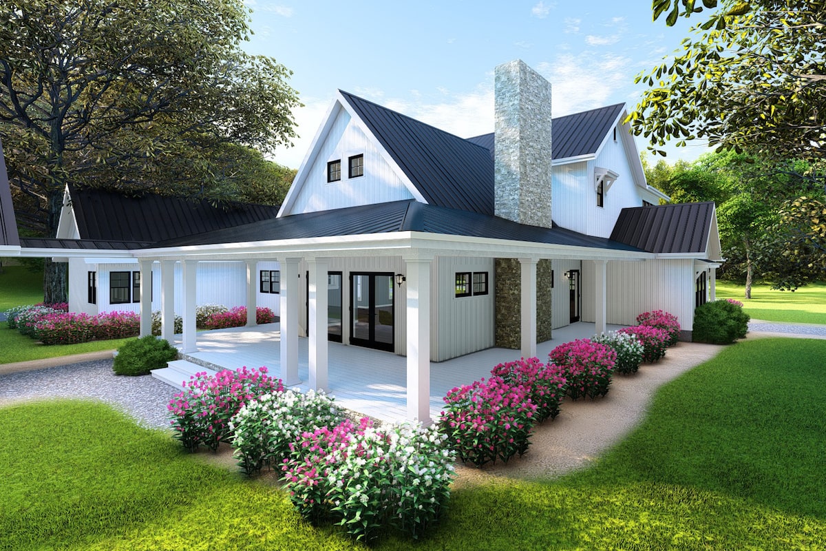Side View of this 4-Bedroom, 3342 Sq Ft Plan - 193-1072