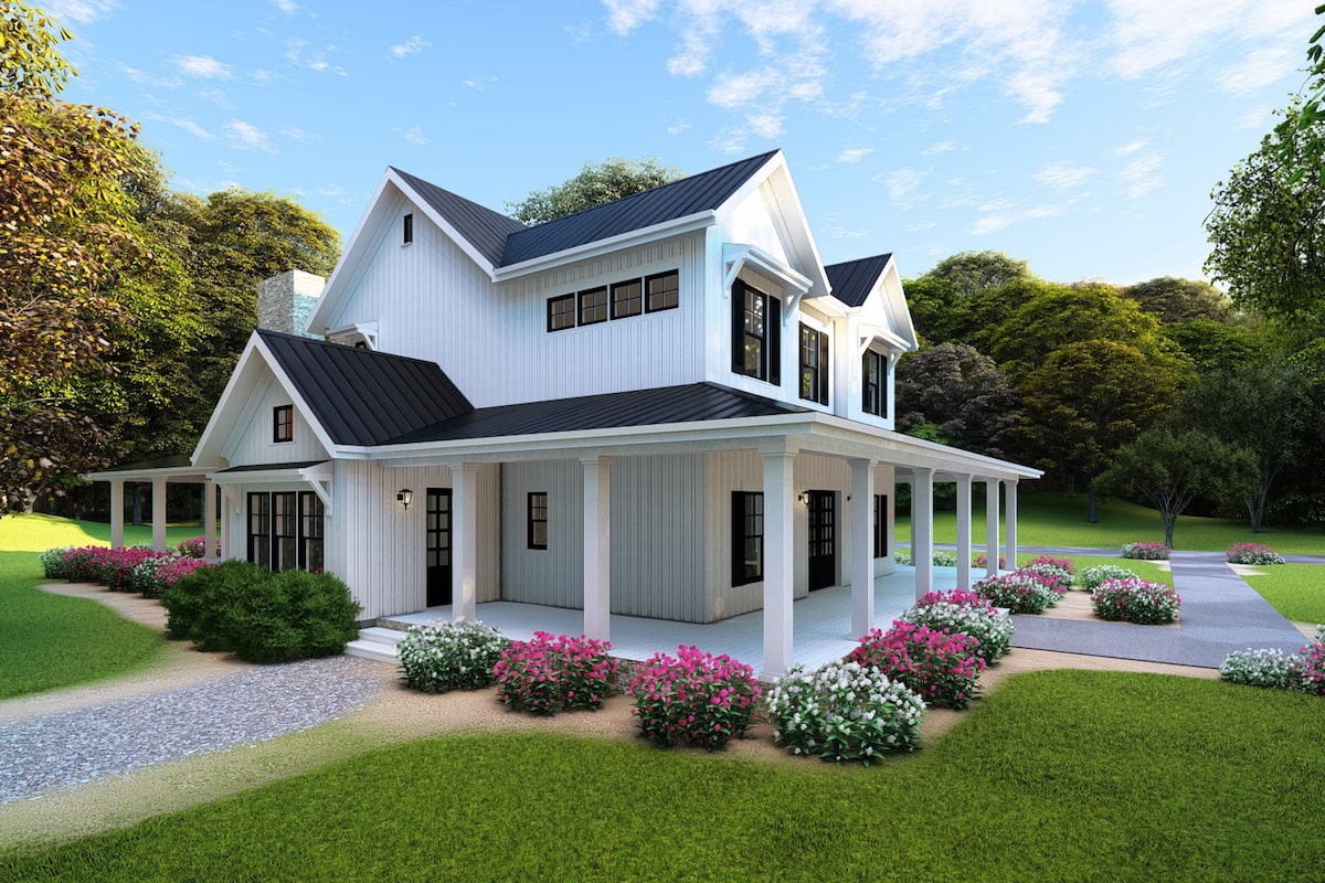 Side View of this 4-Bedroom, 3342 Sq Ft Plan - 193-1072