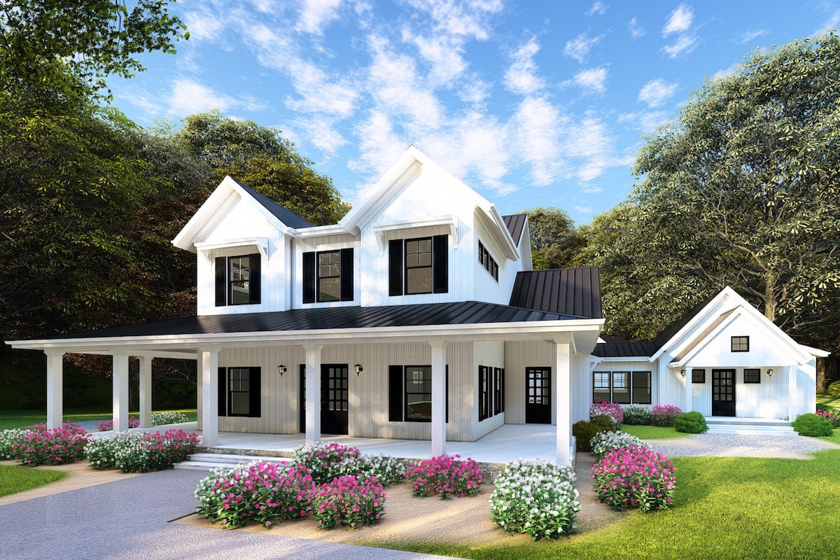 Transitional Country home (ThePlanCollection: Plan #193-1072)
