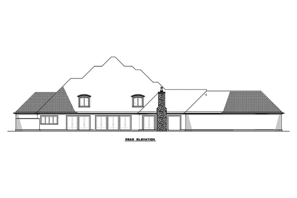 Home Plan Rear Elevation of this 5-Bedroom,6641 Sq Ft Plan -193-1074