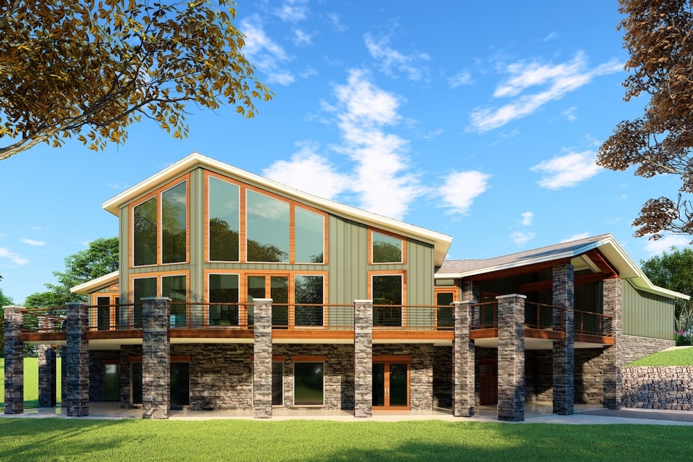 Rear View of this 3-Bedroom, 3719 Sq Ft Plan - 193-1076