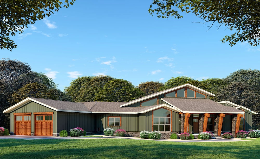 Contemporary home (ThePlanCollection: Plan #193-1076)