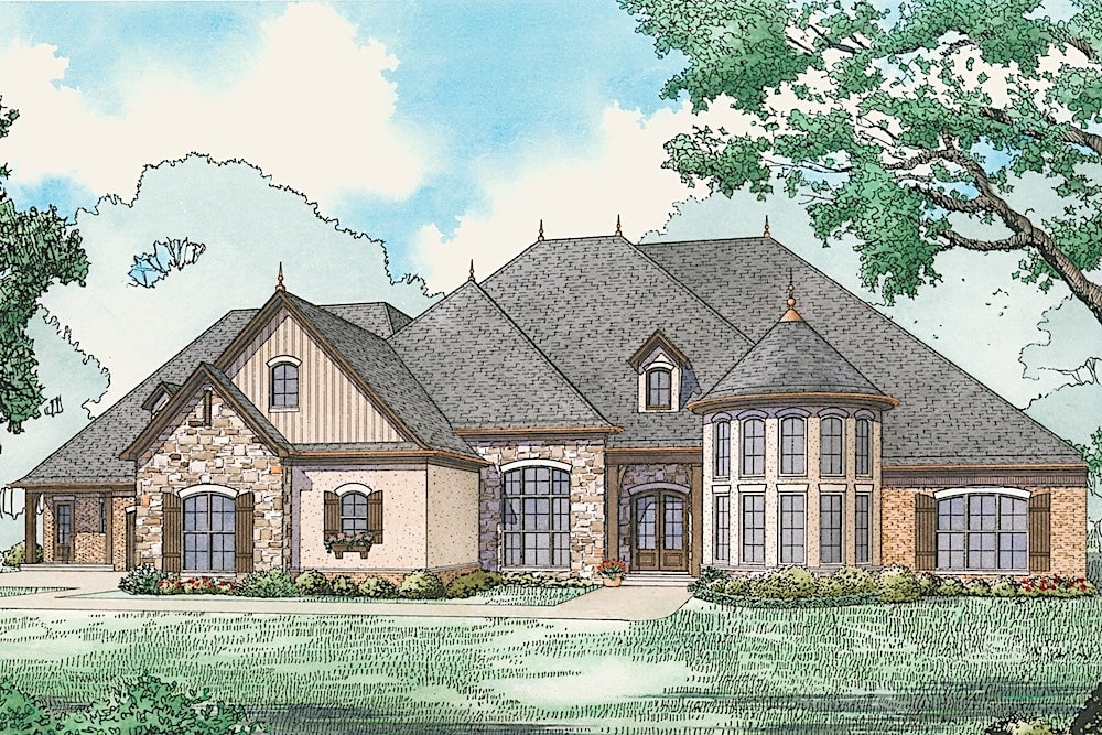 Front View of this 6-Bedroom, 5106 Sq Ft Plan - 193-1077