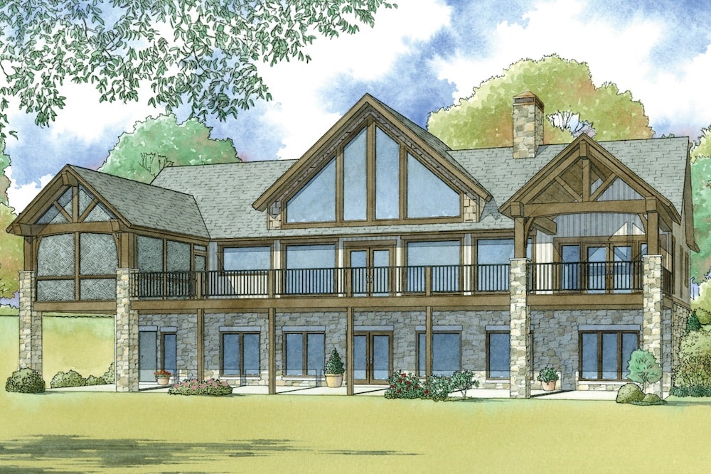 Rear View of this 3-Bedroom, 3415 Sq Ft Plan - 193-1078