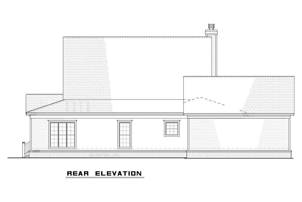 Home Plan Rear Elevation of this 4-Bedroom,2072 Sq Ft Plan -193-1079