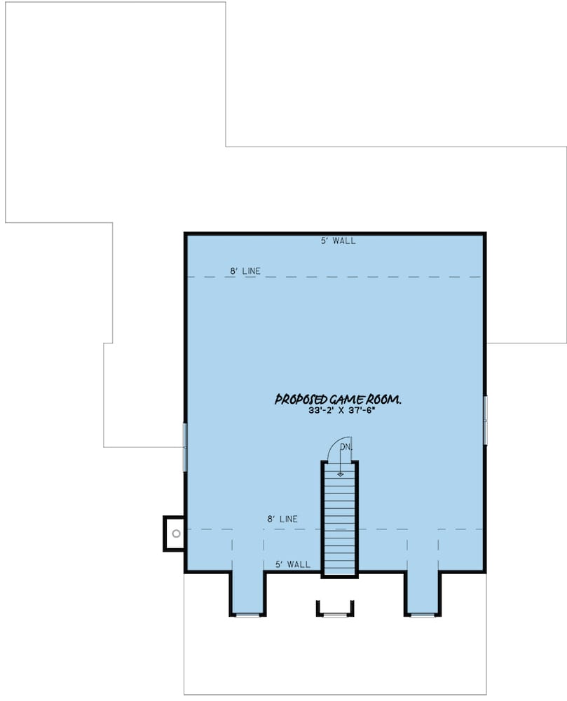 Floor Plan Upper Level of Ranch Plan #193-1079