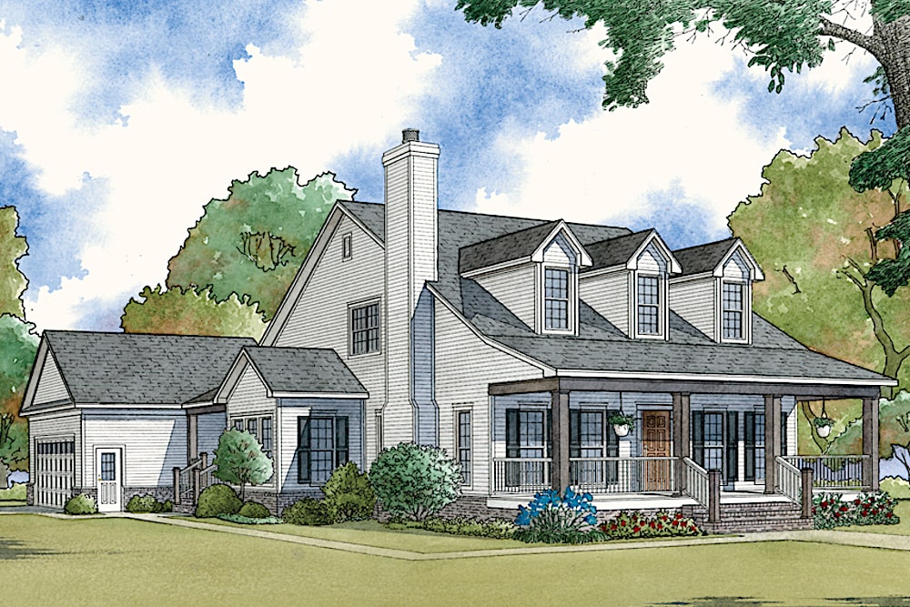 Right Side View of this 4-Bedroom, 2072 Sq Ft Plan - 193-1079