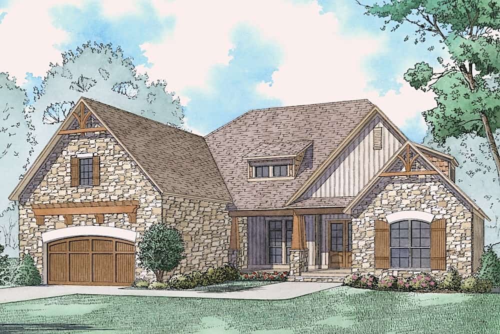 Front View of this 3-Bedroom,2495 Sq Ft Plan -193-1080