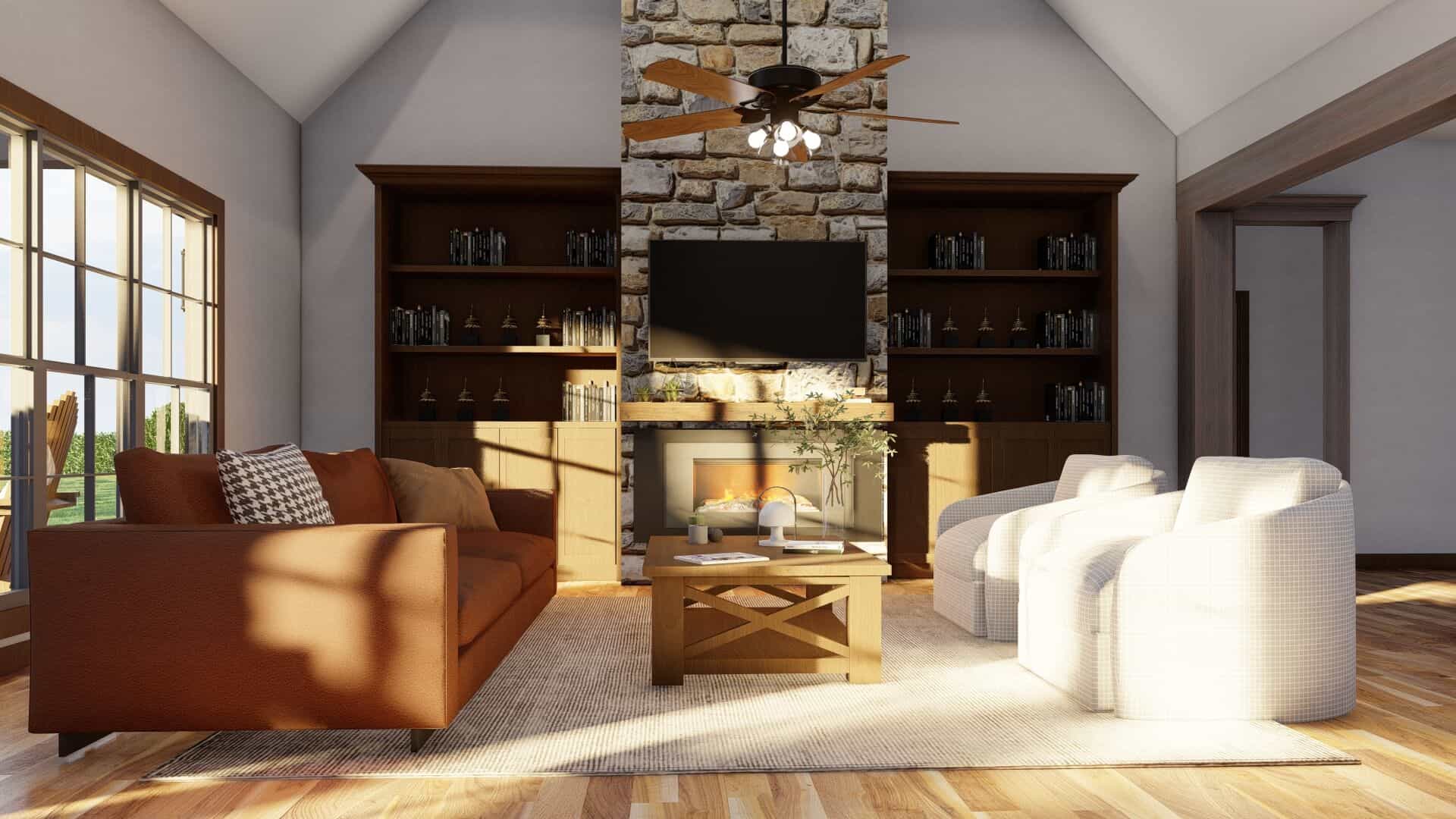 Great Room: Fireplace of this 3-Bedroom,2495 Sq Ft Plan -193-1080