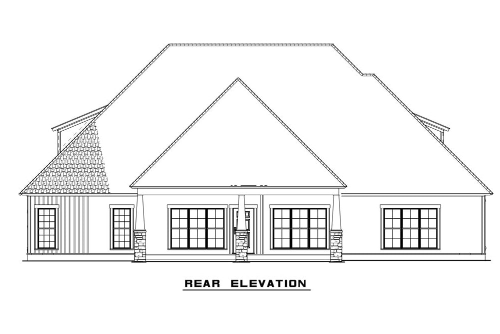 Home Plan Rear Elevation of this 3-Bedroom,2495 Sq Ft Plan -193-1080