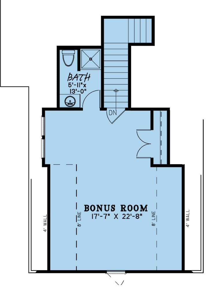 Floor Plan Bonus Room of Ranch Plan #193-1080