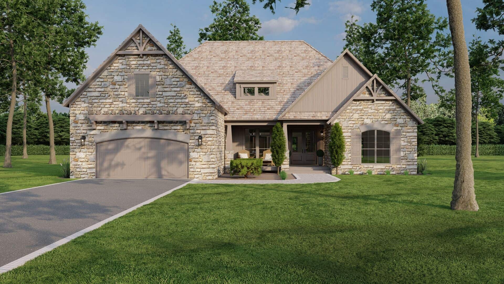 Rustic home (ThePlanCollection: Plan #193-1080)