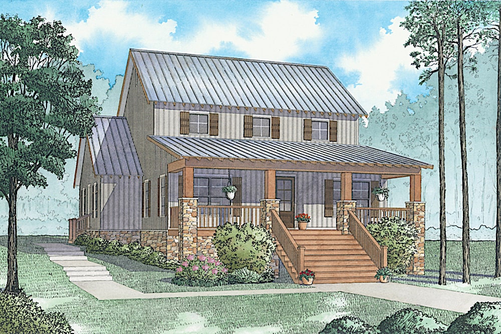 Front View of this 3-Bedroom, 2144 Sq Ft Plan - 193-1082