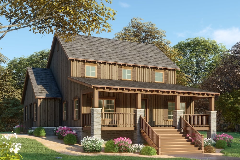 Front View of this 3-Bedroom, 2144 Sq Ft Plan - 193-1082