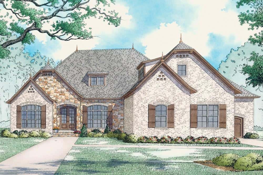 Front View of this 3-Bedroom, 2409 Sq Ft Plan - 193-1086