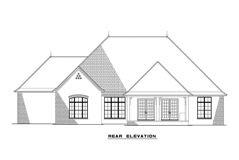 Home Plan Rear Elevation of this 3-Bedroom,2409 Sq Ft Plan -193-1086