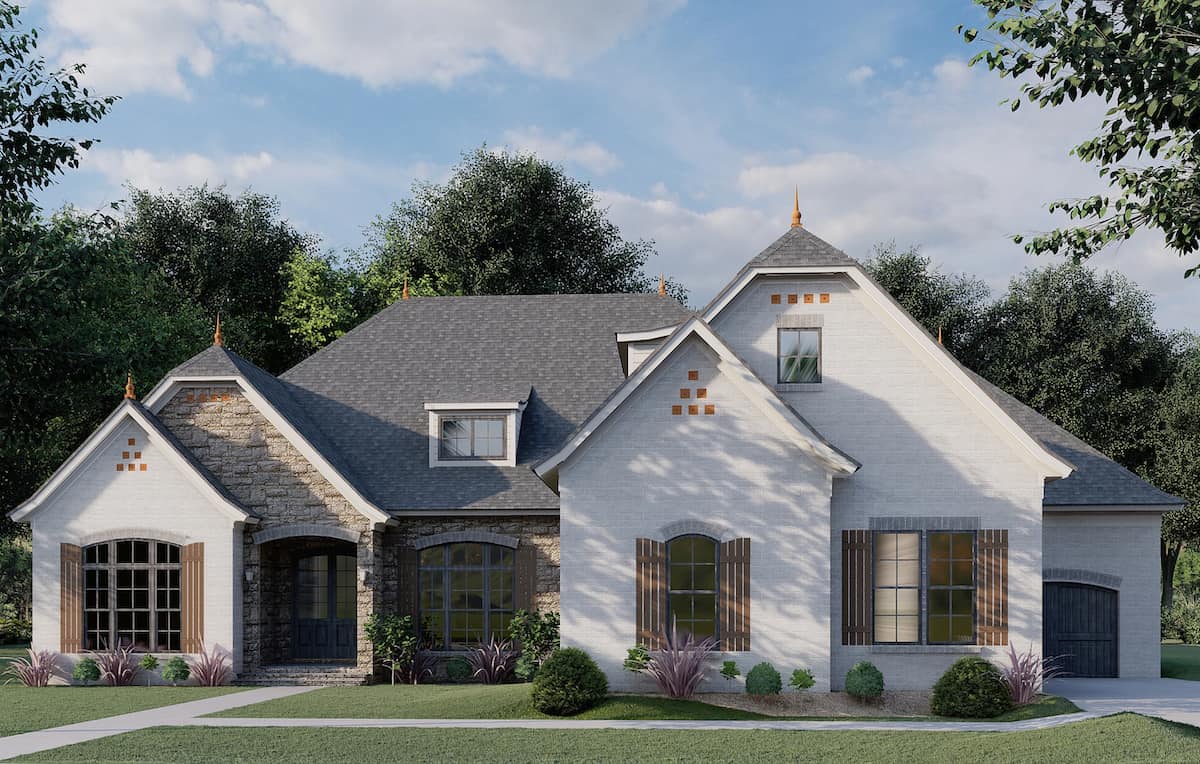 European style home (ThePlanCollection: Plan #193-1086)