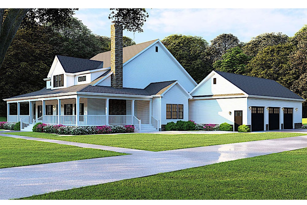 Right Side View of this 4-Bedroom, 3474 Sq Ft Plan - 193-1089