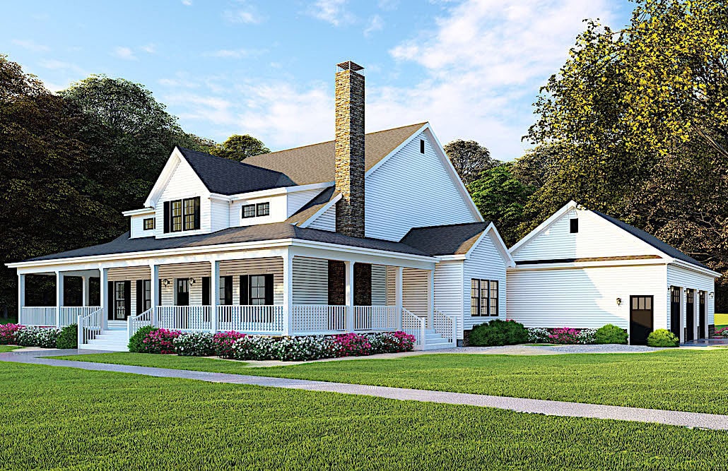 Right Side View of this 4-Bedroom, 3474 Sq Ft Plan - 193-1089