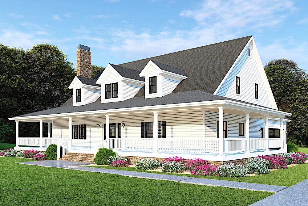 Right Side View of this 3-Bedroom, 2711 Sq Ft Plan - 193-1090