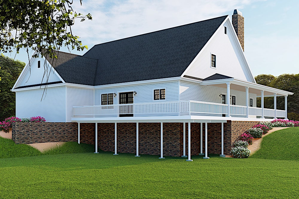 Rear View of this 3-Bedroom, 2711 Sq Ft Plan - 193-1090