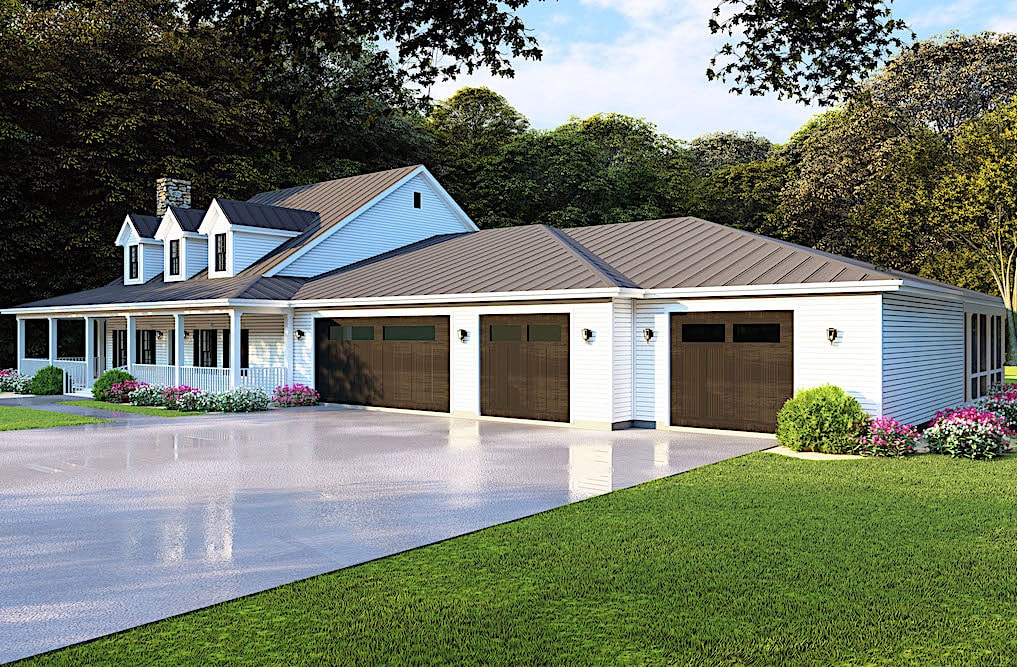 Right Side View of this 4-Bedroom, 3416 Sq Ft Plan - 193-1091