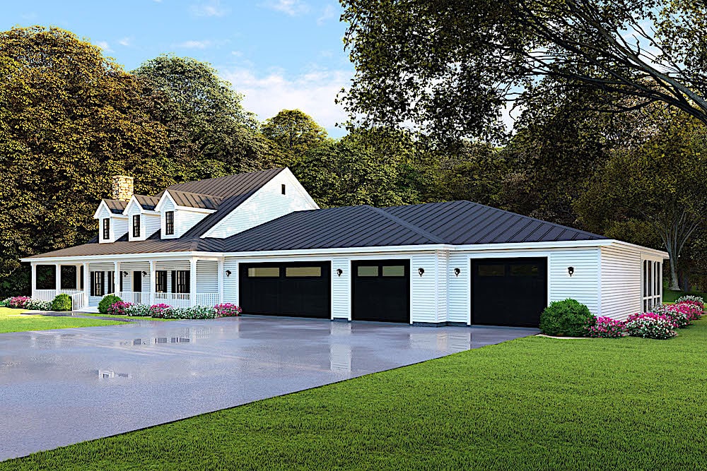 Right Side View of this 4-Bedroom, 3416 Sq Ft Plan - 193-1091