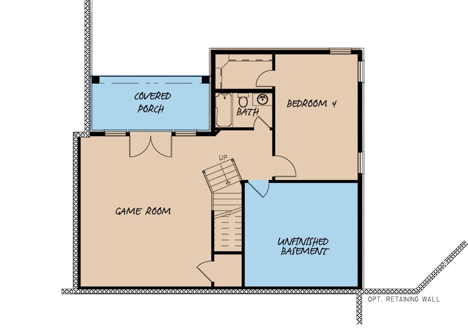 Floor Plan Basement of Rustic Plan #193-1094