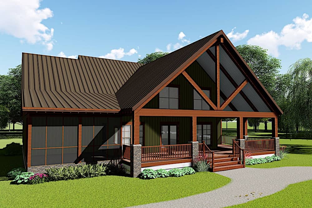Rear View of this 4-Bedroom, 2663 Sq Ft Plan - 193-1096