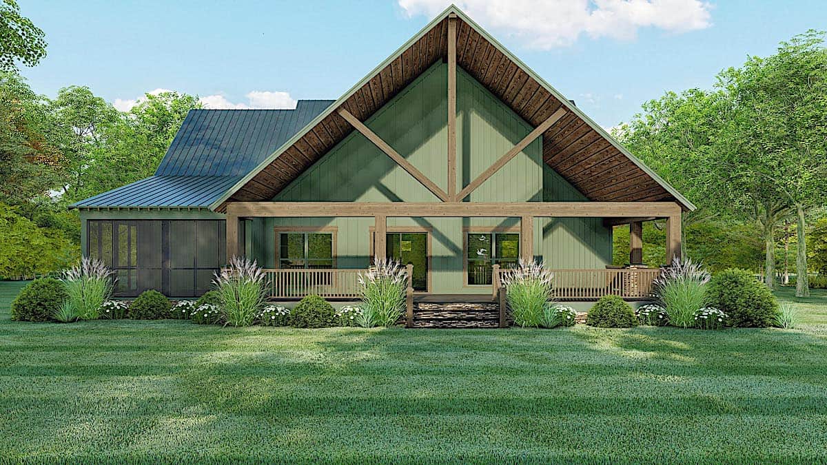 Rear View of this 4-Bedroom, 2663 Sq Ft Plan - 193-1096