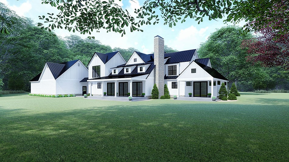 Rear View of this 4-Bedroom, 3310 Sq Ft Plan - 193-1097