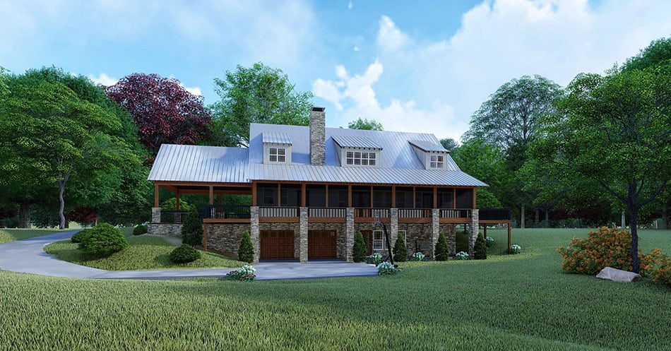 Side View of this 3-Bedroom, 3870 Sq Ft Plan - 193-1098