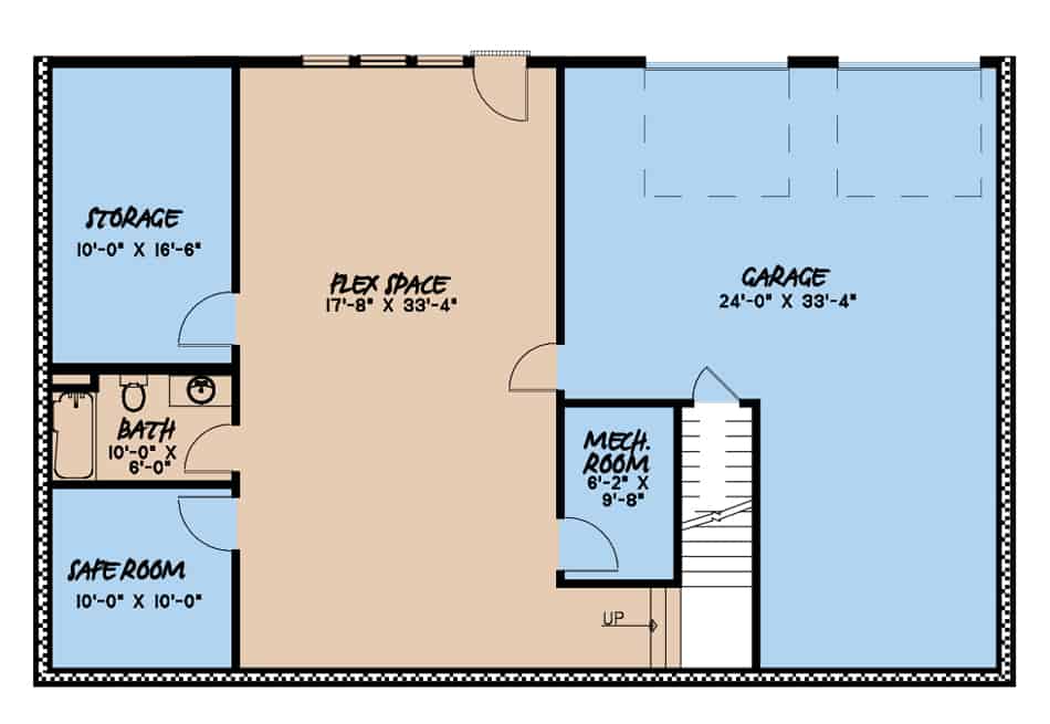 Floor Plan Basement of Farmhouse Plan #193-1098