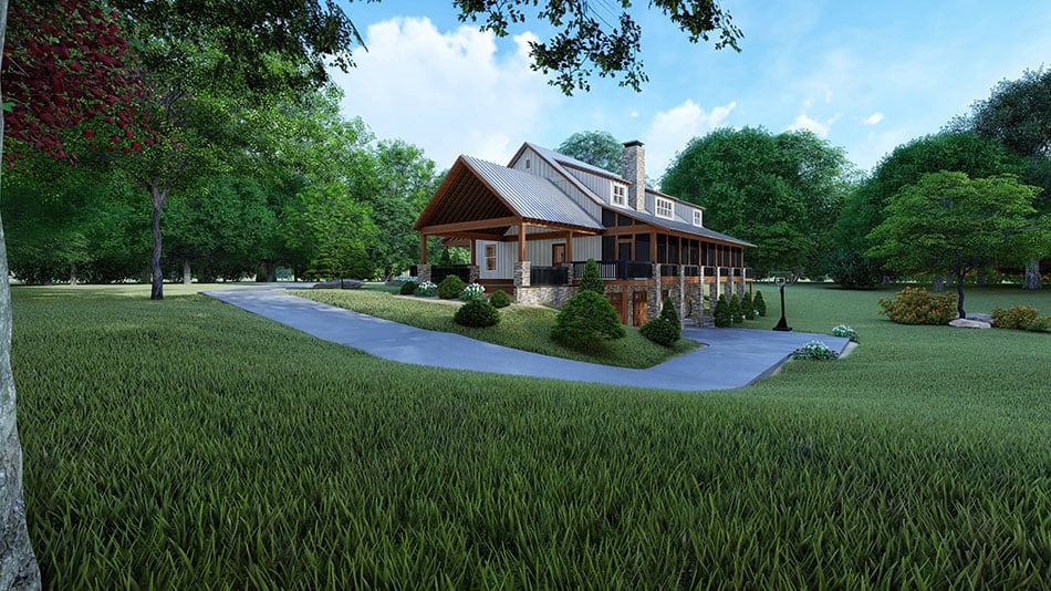 Side View of this 3-Bedroom, 3870 Sq Ft Plan - 193-1098