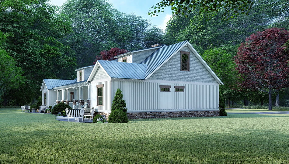 Side View of this 4-Bedroom, 1595 Sq Ft Plan - 193-1099