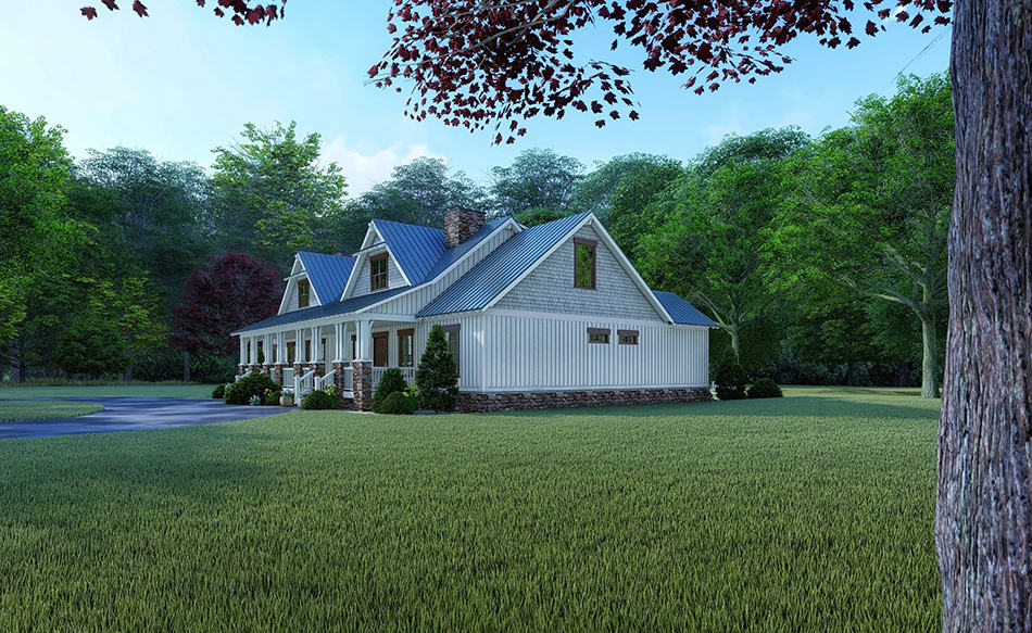 Side View of this 4-Bedroom, 1595 Sq Ft Plan - 193-1099
