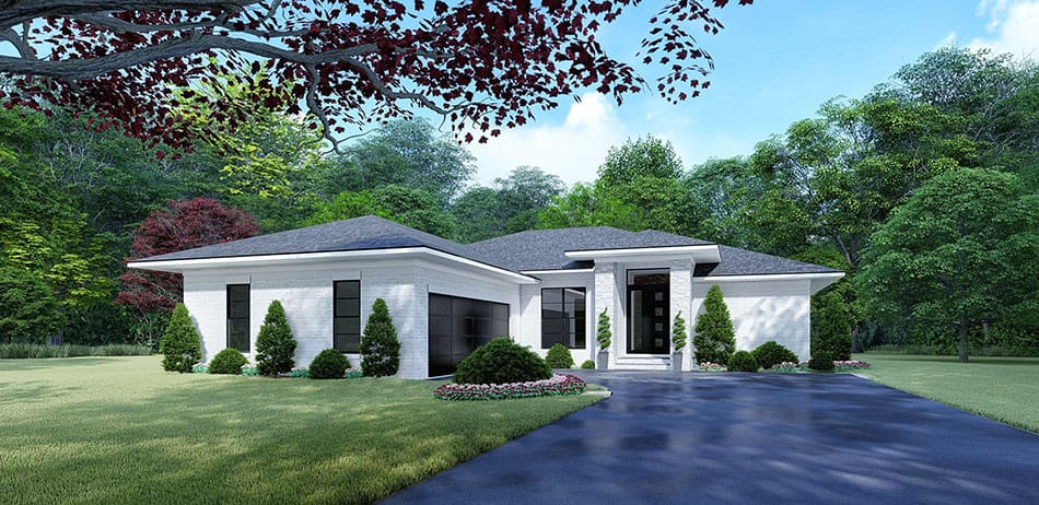 Home Plan Front Elevation of this 4-Bedroom,1649 Sq Ft Plan -193-1100